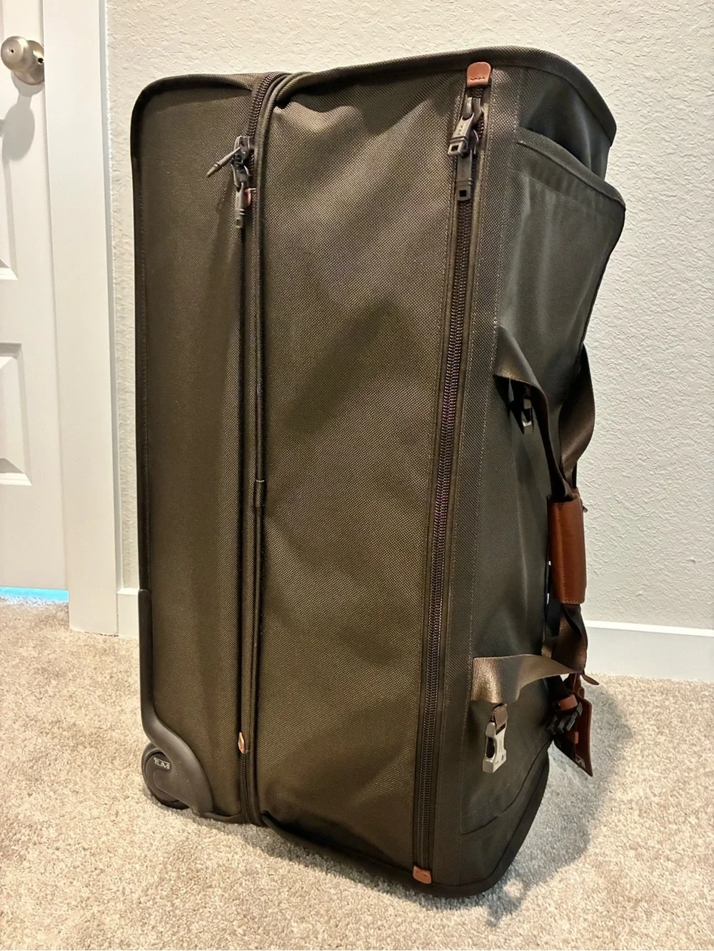 TUMI Alpha Brown Rolling Travel Duffel Bag